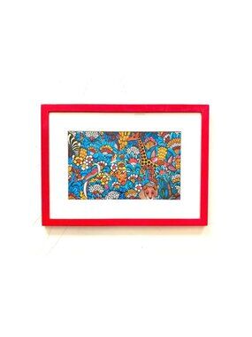 So African Art Framed Art Print of Traditional African Folklore Animal Tales NWT